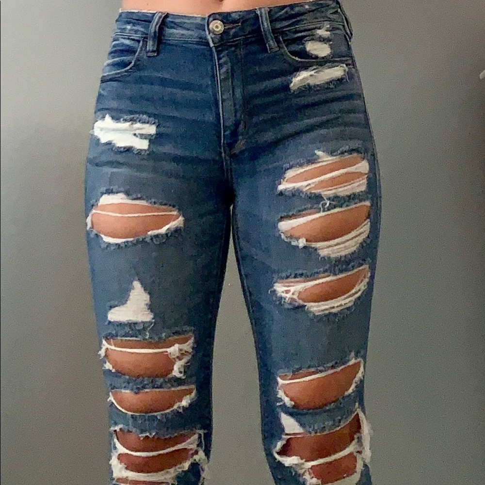 american eagle ripped high rise jeggings